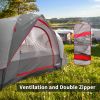 6 Person Family Camping Tents, Outdoor Double Layers Waterproof Windproof with Top Roof Rainproof Easy Set Up Camping Gear with Carry Bag XH