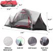 6 Person Family Camping Tents, Outdoor Double Layers Waterproof Windproof with Top Roof Rainproof Easy Set Up Camping Gear with Carry Bag XH