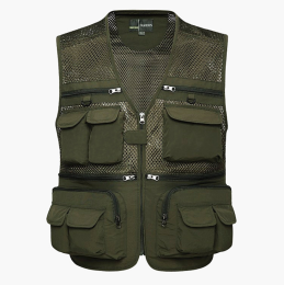 Multi-pocket Men's Professional Photography Vest (Option: Army Green-4XL)