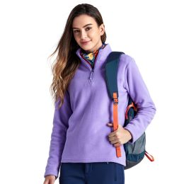 Jacket Liner Pullover Fleece Outdoor Women's Clothing (Option: Lilac-XL)