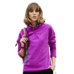 Jacket Liner Pullover Fleece Outdoor Women's Clothing (Option: Purple-3XL)