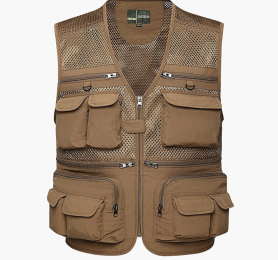 Multi-pocket Men's Professional Photography Vest (Option: Khaki-4XL)