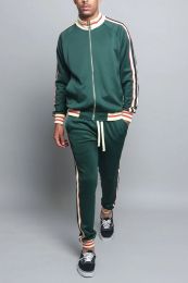 Sports Men Two-piece Suit (Option: Dark green-M)