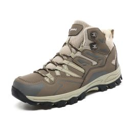 Hiking Same High-top Outdoor Shoes Sneaker (Option: Light Brown-37)