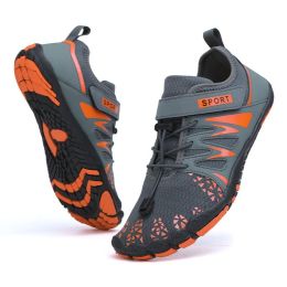 Men's And Women's Outdoor Breathable Quick-drying Shoes Waterproof Beach (Option: 2029 Gray Orange-38)