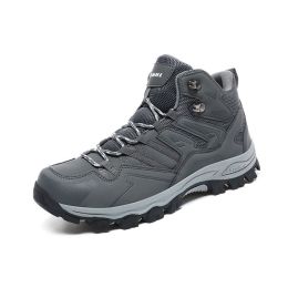 Hiking Same High-top Outdoor Shoes Sneaker (Option: Gray-37)