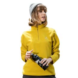 Jacket Liner Pullover Fleece Outdoor Women's Clothing (Option: Woman yellow-3XL)