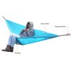 Portable and durable compact nylon fabric two-person travel camping hammock