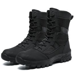 Plus Size Men's Shoes High-top Men's Shoes Martin Boots (Option: Black-44)