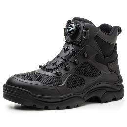 Summer Anti-smashing And Anti-penetration Men's Lightweight And Comfortable Labor Protection Shoes (Option: black-black-Size46)