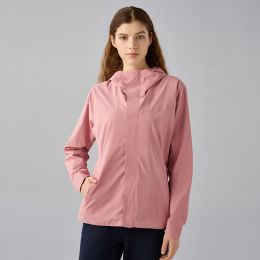 Autumn Winter Wool Lined Warm Soft Shell Jacket Windproof Safety Reflective Tape Breathable (Option: Fall Cherry Pink-S)