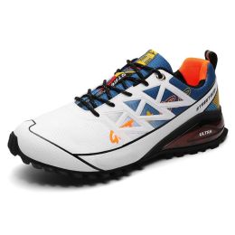 Men's Outdoor Off-road Running Shoes Air Cushion Mountaineering (Option: Ice Blue-47)